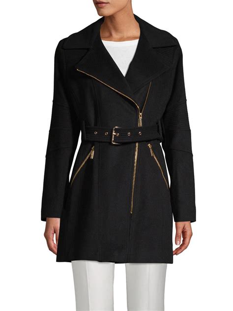 miachael michael kors black wool coat size 8 or medium|Women's Black Jackets and Coats .